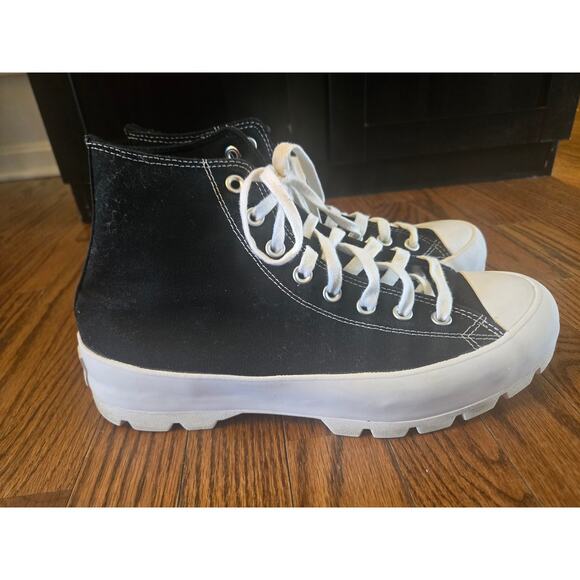 Converse Chuck Taylor All Star High Black White Platform Womens Sneakers Size 11 - Picture 7 of 13